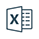 Flat Icon Weiss Blau Excel