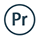 Flat Icon Weiss Blau Premiere Pro